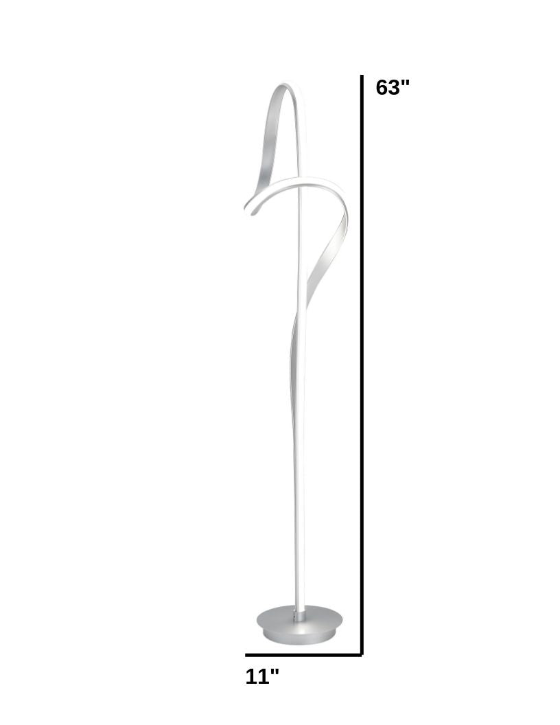 Budapest Dimmable LED 63" Tall Floor Lamp // Silver  | Finesse -  Home Elegance USA