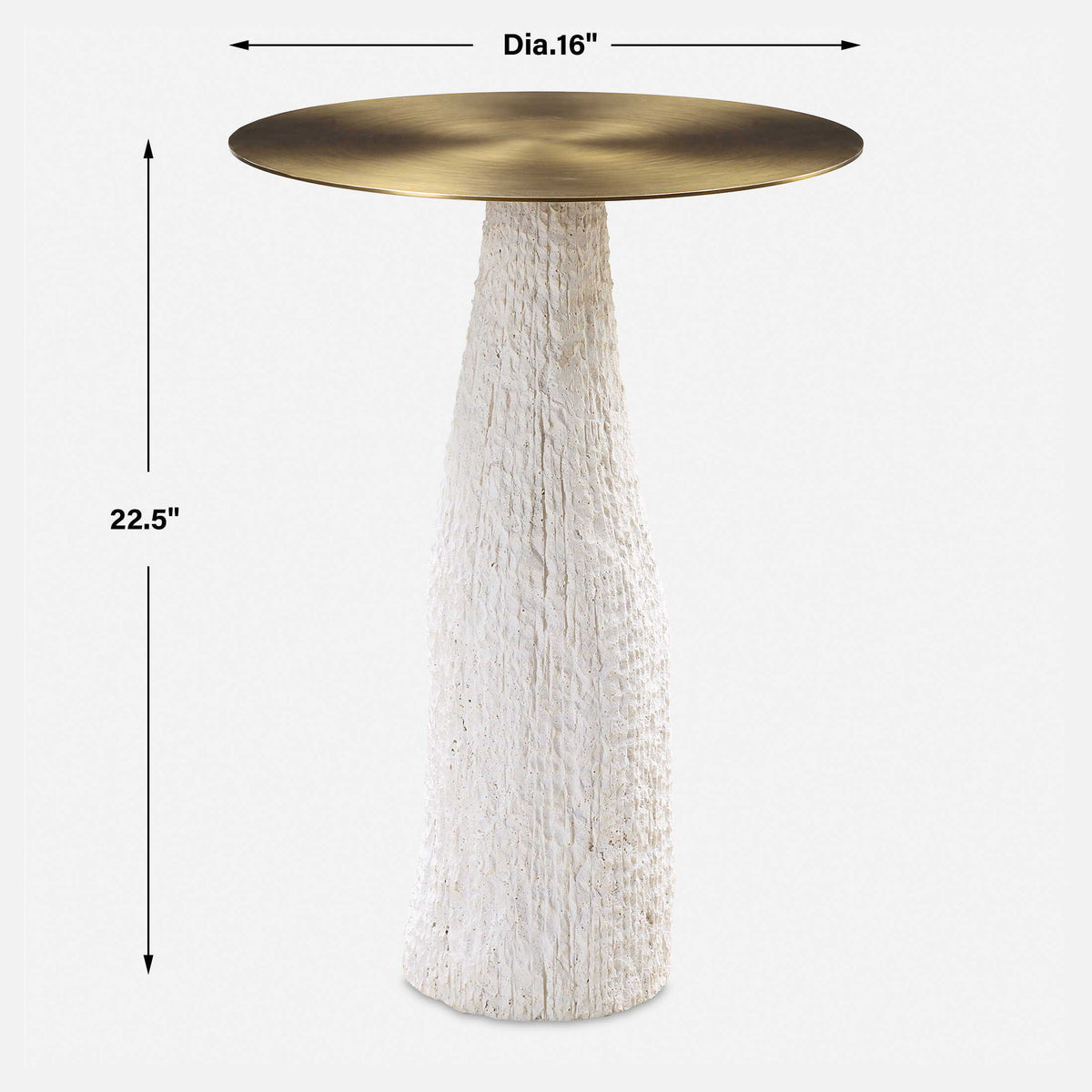 Hollen Stone Accent Table - White by Uttermost - View 6
