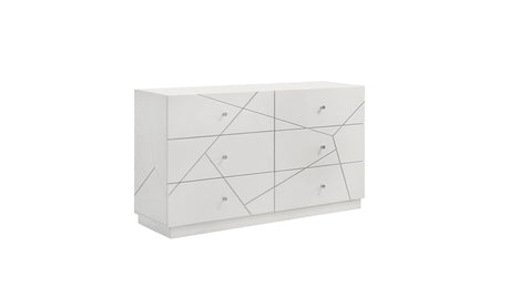Manhattan Queen 5-Piece Bedroom Set – Modern Design with Lacquer Finish, Geometric Accents, and LED Lighting (CA Inventory) - sold by Home Elegance USA