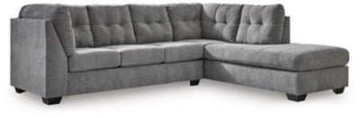 Ashley Gray Marleton 55305S2 2 - Piece Sectional with Chaise - Microfiber | Home Elegance USA