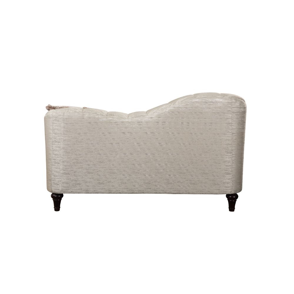 Athalia Loveseat W/3 Pillows 55306 Shimmering Pearl Fabric | Acme | Home Elegance USA