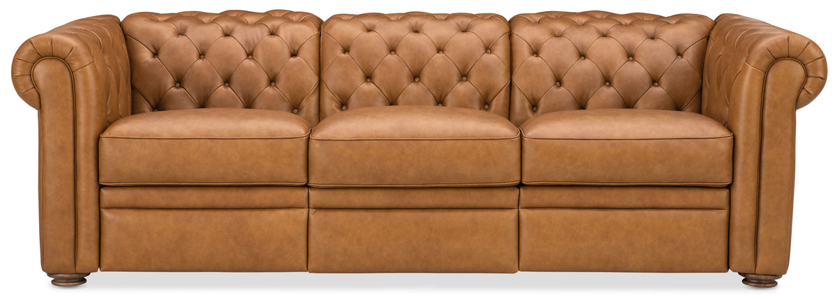 Glover Power Reclining Sofa With Power Headrest - Light Brown by Hooker Furniture - View 1