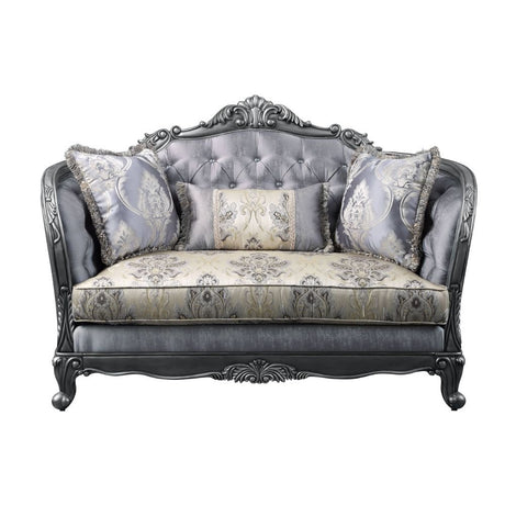 Ariadne Loveseat W/3 Pillows 55346 Fabric & Platinum Finish | Acme - 55346 - Home Elegance USA - 2