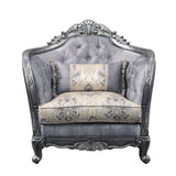 Acme - Ariadne Chair W/Pillow 55347 Fabric & Platinum Finish