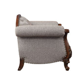 Acme - Miyeon Chair W/Pillow 55367 Fabric & Cherry Finish