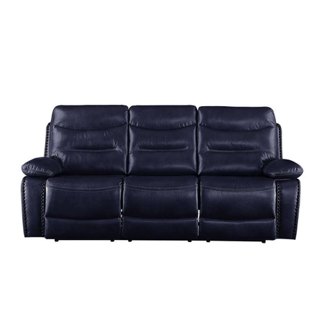 Aashi Motion Sofa 55370 Navy Leather - Gel Match | Acme - 55370 - Home Elegance USA - 2