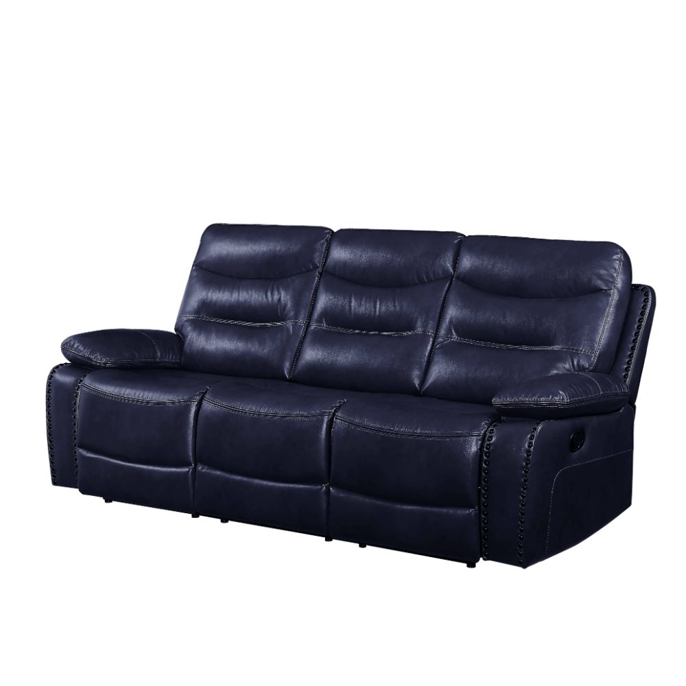 Aashi Motion Sofa 55370 Navy Leather - Gel Match | Acme | Home Elegance USA