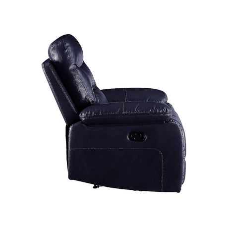 Aashi Motion Loveseat W/Console 55371 Navy Leather - Gel Match | Acme - 55371 - Home Elegance USA - 3