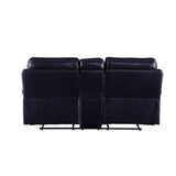 Aashi Motion Loveseat W/Console 55371 Navy Leather - Gel Match | Acme - 55371 - Home Elegance USA - 4