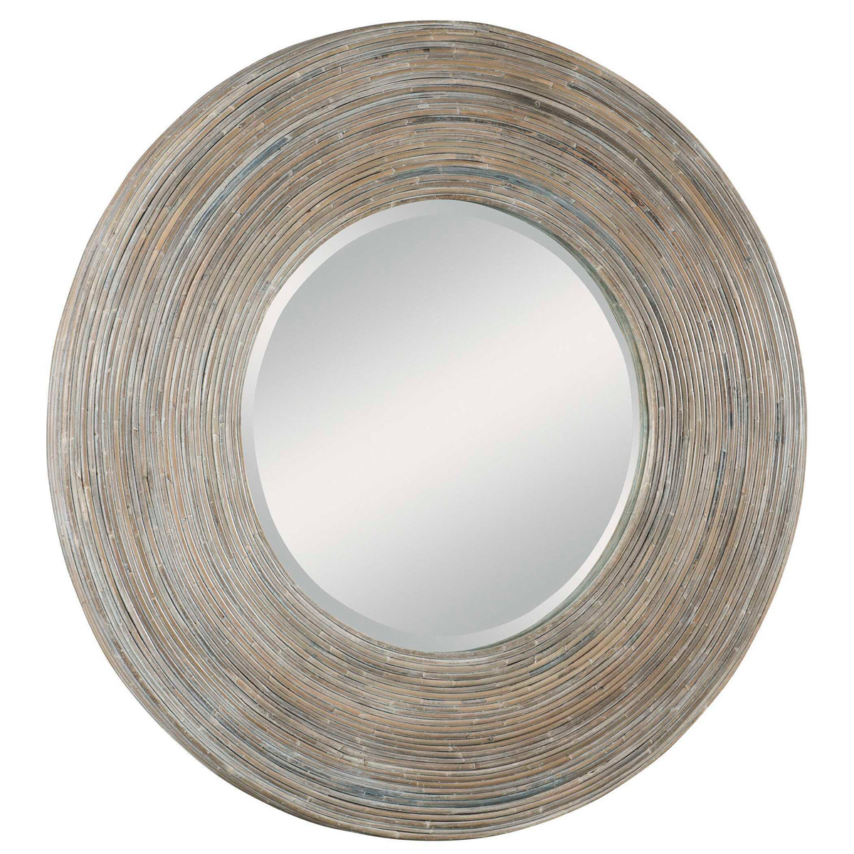 Vortex White Washed Round Mirror - Silver by Uttermost - View 4