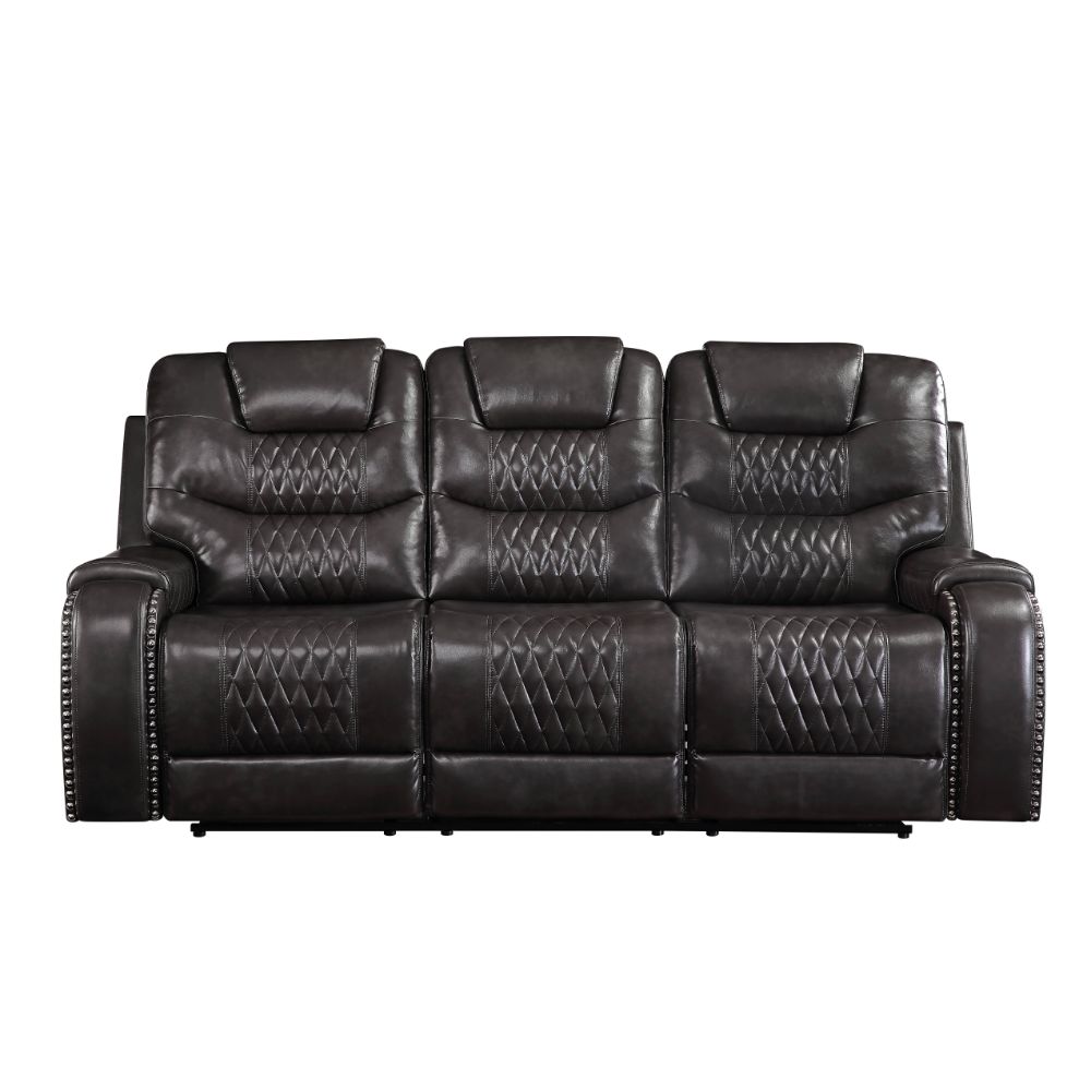 Braylon Motion Sofa 55410 Magnetite Synthetic Leather | Acme - 55410 - Home Elegance USA - 2