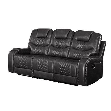 Braylon Motion Sofa 55410 Magnetite Synthetic Leather | Acme - 55410 - Home Elegance USA - 6