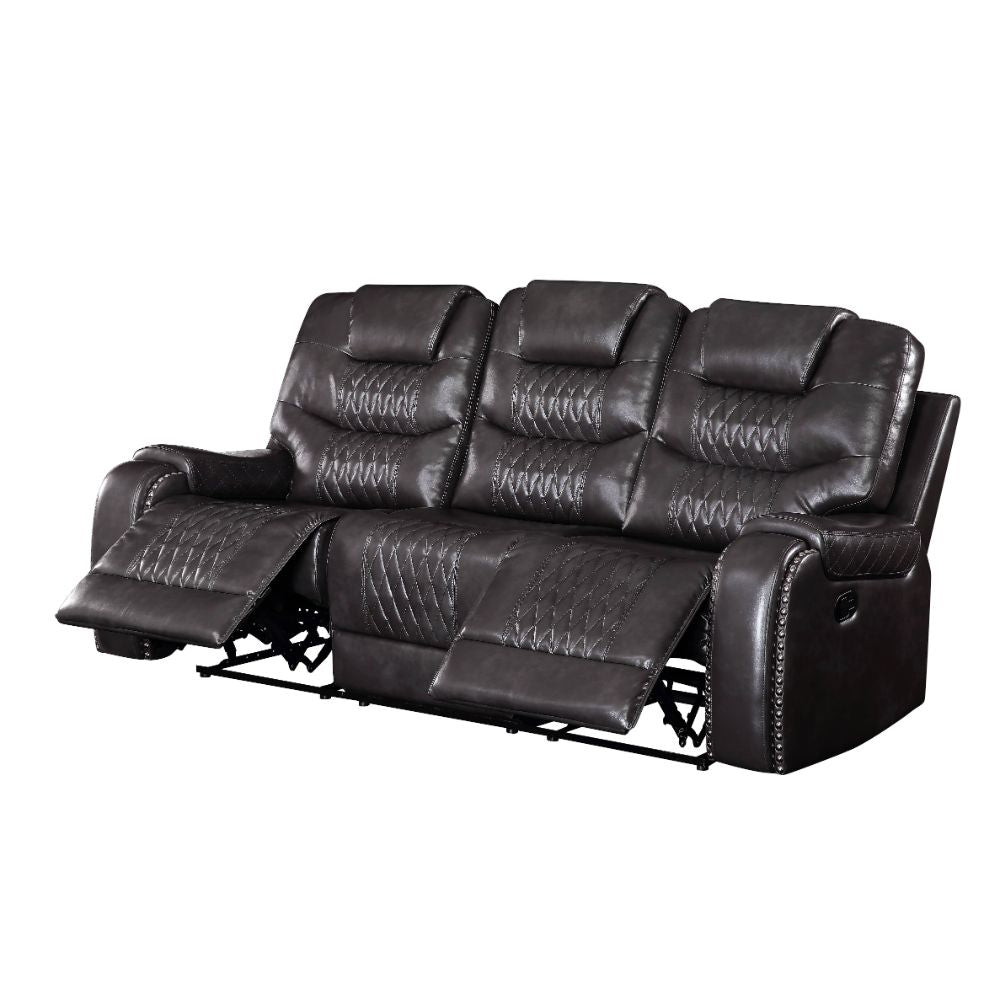 Braylon Motion Sofa 55410 Magnetite Synthetic Leather | Acme - 55410 - Home Elegance USA - 5