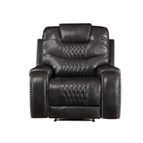 Acme - Braylon Motion Recliner 55412 Magnetite Synthetic Leather