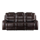 Braylon Motion Sofa 55415 Brown Synthetic Leather | Acme - 55415 - Home Elegance USA - 2