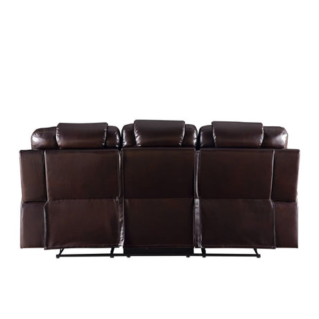Braylon Motion Sofa 55415 Brown Synthetic Leather | Acme | Home Elegance USA