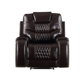 Acme - Braylon Motion Recliner 55417 Brown Synthetic Leather