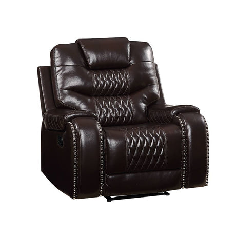 Acme - Braylon Motion Recliner 55417 Brown Synthetic Leather