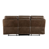 Aashi Motion Sofa 55420 Brown Leather - Gel Match | Acme | Home Elegance USA