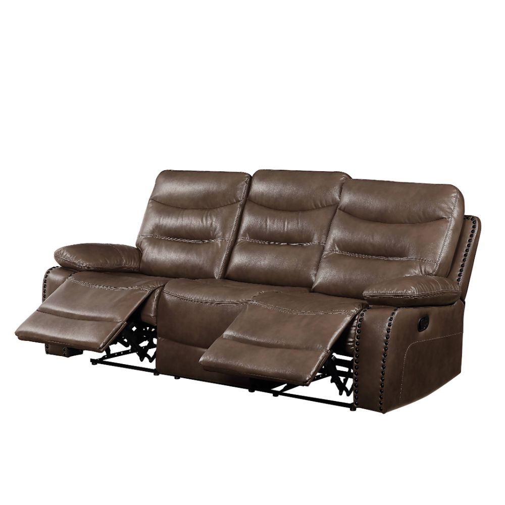 Aashi Motion Sofa 55420 Brown Leather - Gel Match | Acme | Home Elegance USA