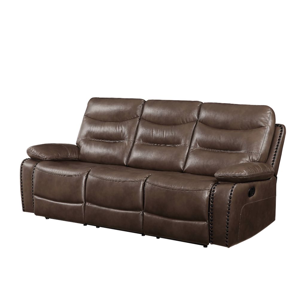 Aashi Motion Sofa 55420 Brown Leather - Gel Match | Acme | Home Elegance USA