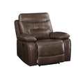 Aashi Motion Recliner 55422 Brown Leather - Gel Match | Acme | Home Elegance USA