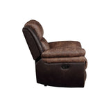 Acme - Jaylen Motion Recliner 55427 Toffee & Espresso Polished Microfiber