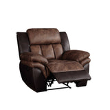 Acme - Jaylen Motion Recliner 55427 Toffee & Espresso Polished Microfiber