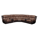 Acme - Jaylen Motion Sectional Sofa 55430 Toffee & Espresso Polished Microfiber