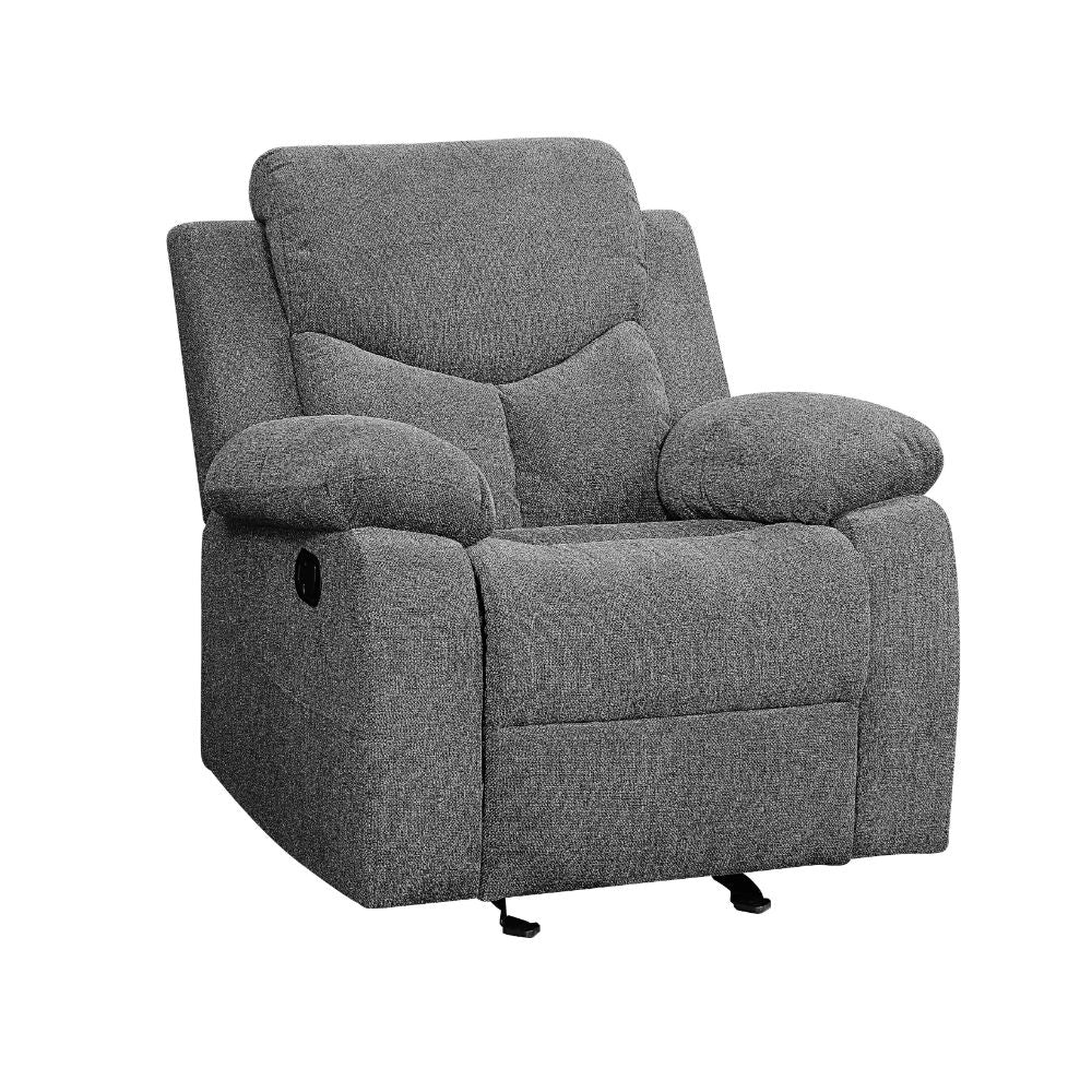 Acme - Kalen Motion Glider Recliner 55442 Gray Chenille