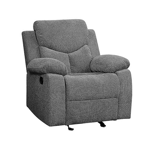 Acme - Kalen Motion Glider Recliner 55442 Gray Chenille