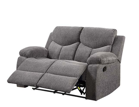 Acme - Kalen Motion Loveseat 55443 Gray Chenille