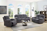 Acme - Kalen Motion Loveseat 55443 Gray Chenille