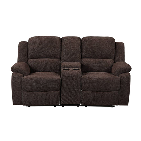 Acme - Madden Motion Loveseat W/Console 55446 Brown Chenille