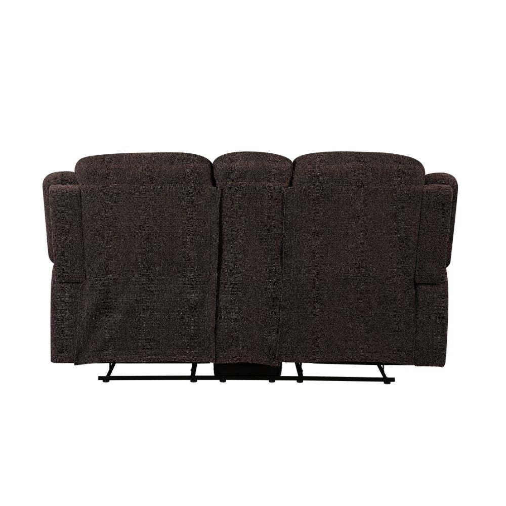 Acme - Madden Motion Loveseat W/Console 55446 Brown Chenille