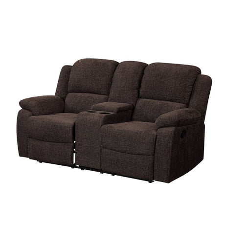 Acme - Madden Motion Loveseat W/Console 55446 Brown Chenille