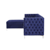 Acme - Sullivan Sectional Sofa 55490 Navy Blue Velvet