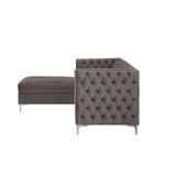 Acme - Sullivan Sectional Sofa 55495 Gray Velvet