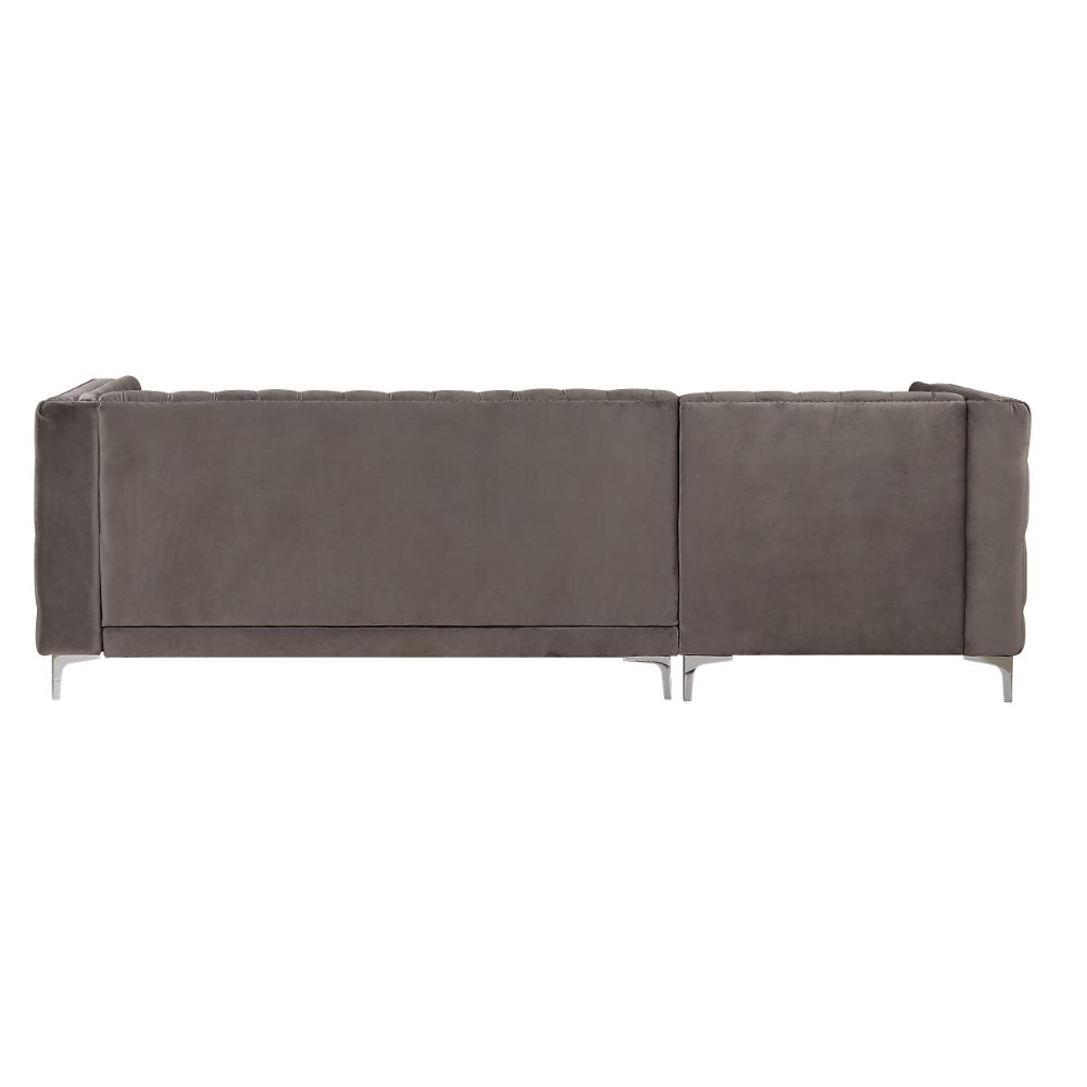 Acme - Sullivan Sectional Sofa 55495 Gray Velvet