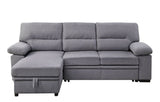 Acme - Nazli Sectional Sofa W/Storage 55525 Gray Fabric