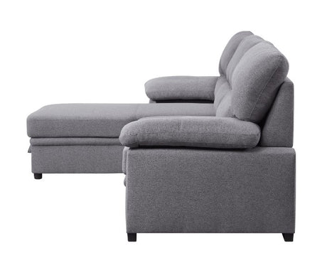 Acme - Nazli Sectional Sofa W/Storage 55525 Gray Fabric