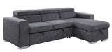 Acme - Natalie Sectional Sofa W/Storage 55530 Gray Chenille