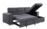 Acme - Natalie Sectional Sofa W/Storage 55530 Gray Chenille