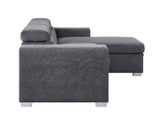 Acme - Natalie Sectional Sofa W/Storage 55530 Gray Chenille