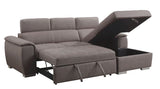 Acme - Haruko Sectional Sofa W/Storage 55535 Light Brown Fabric