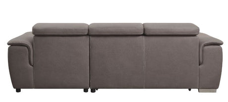 Acme - Haruko Sectional Sofa W/Storage 55535 Light Brown Fabric