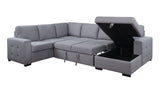 Acme - Nardo Sectional Sofa W/Storage 55545 Gray Fabric