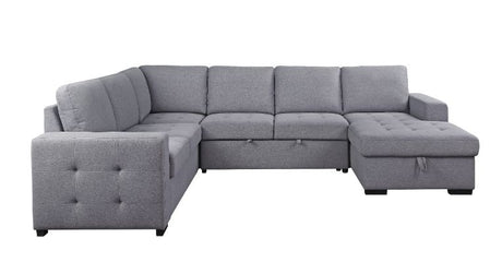 Acme - Nardo Sectional Sofa W/Storage 55545 Gray Fabric