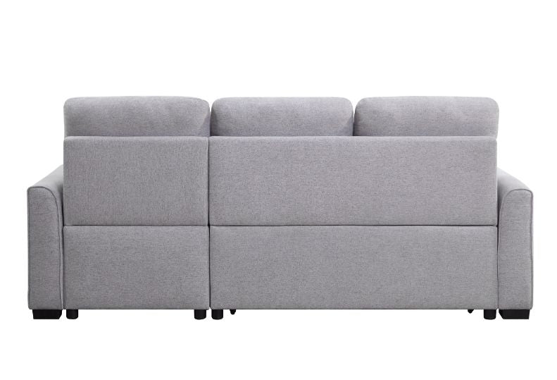 Amboise Reversible Sectional Sofa W/Sleeper & Storage 55550 Light Gray Fabric | Acme - 55550 - Home Elegance USA - 4