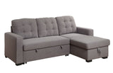 Acme - Chambord Reversible Sectional Sofa W/Sleeper & Storage 55555 Gray Fabric